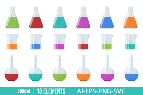 Download Laboratory Chemical Flask Clipart Set - Laboratory Collection