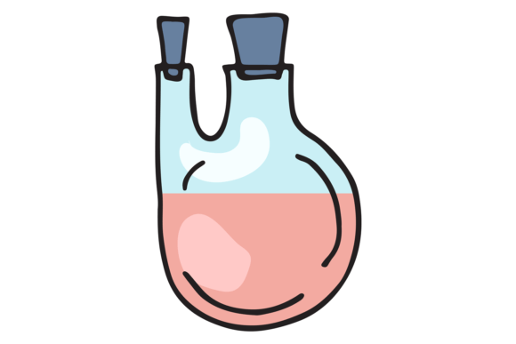 Download Two Neck Laboratory Glass Color Doodle I - Laboratory Collection