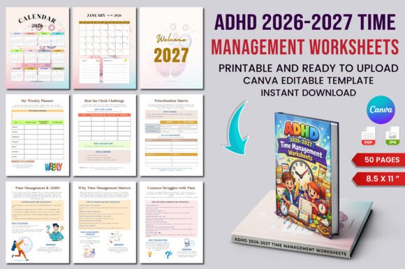 Download ADHD Time Management Planner (2026–2027) - Management Collection