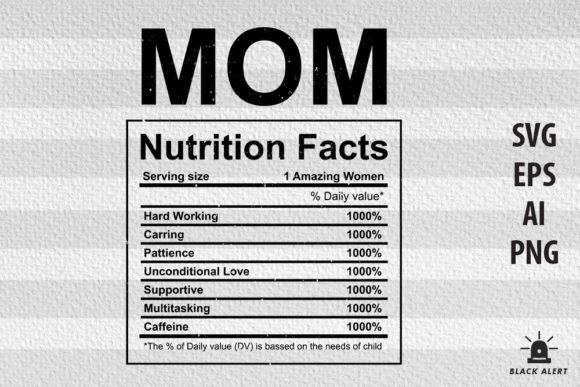 Download MOM Nutrition Facts SVG Mothers Day - Premium Resources