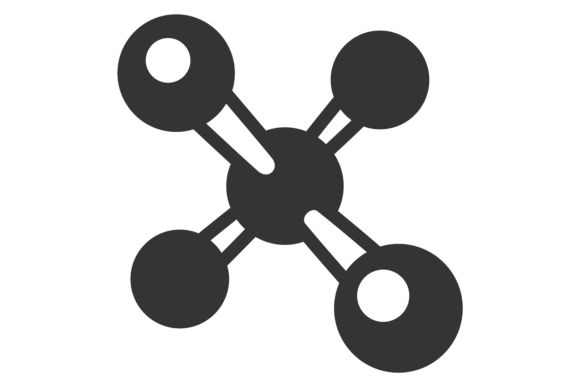 Download Atom Structure Icon. Black Molecule. Res - Structure Collection